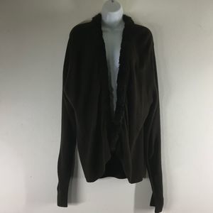 Carducci  Brown Faux Mink Open Front Long …